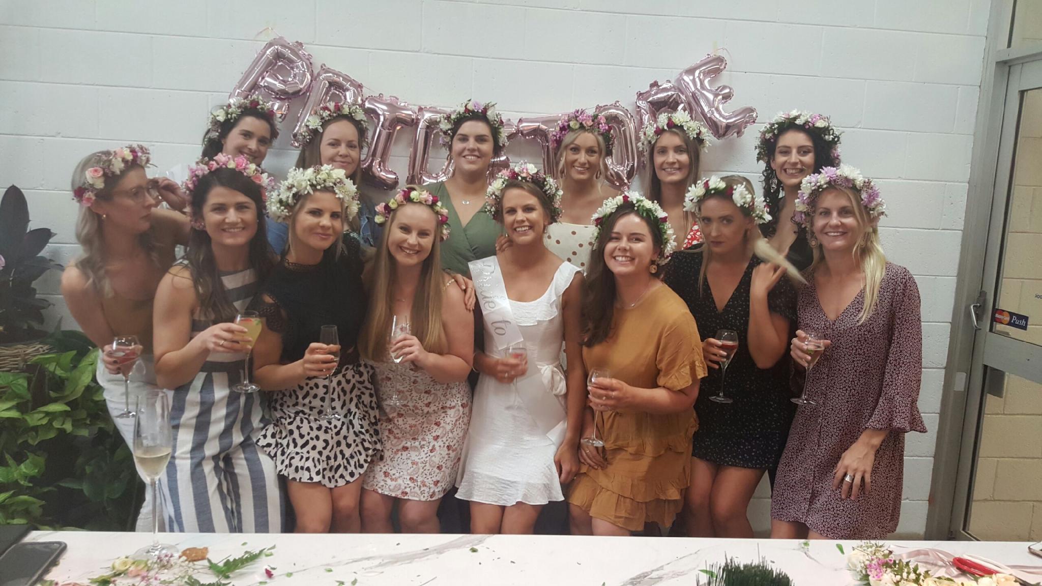 Bendigo Hens Party flower crown workshop